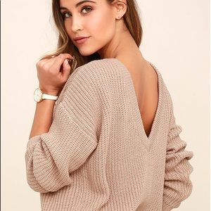 Lulu’s Taupe Low Back Sweater